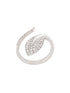 18kt white gold Foglia leaf diamond ring